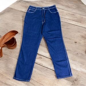 * vintage Braxton Jeans 32/18 blue denim embroidered eagle design 1970 vintage